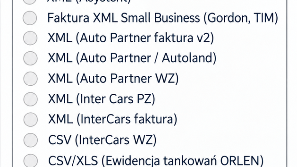 Import tankowań z XTruck do Asystent Rejestr Pojazdów – aktualizacja programu
