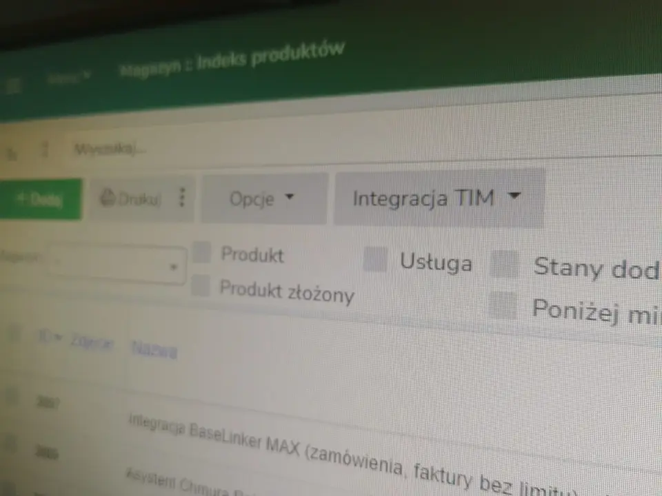 AKTUALIZACJA INTEGRACJI Z TIM