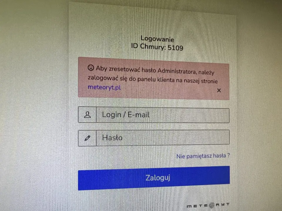PRZYPOMNIENIE HASŁA W CHMURZE