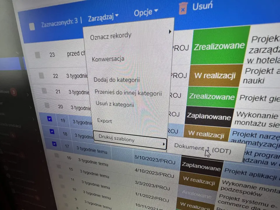 AKTUALIZACJA ZWIĄZANA Z WYDRUKIEM SZABLONÓW