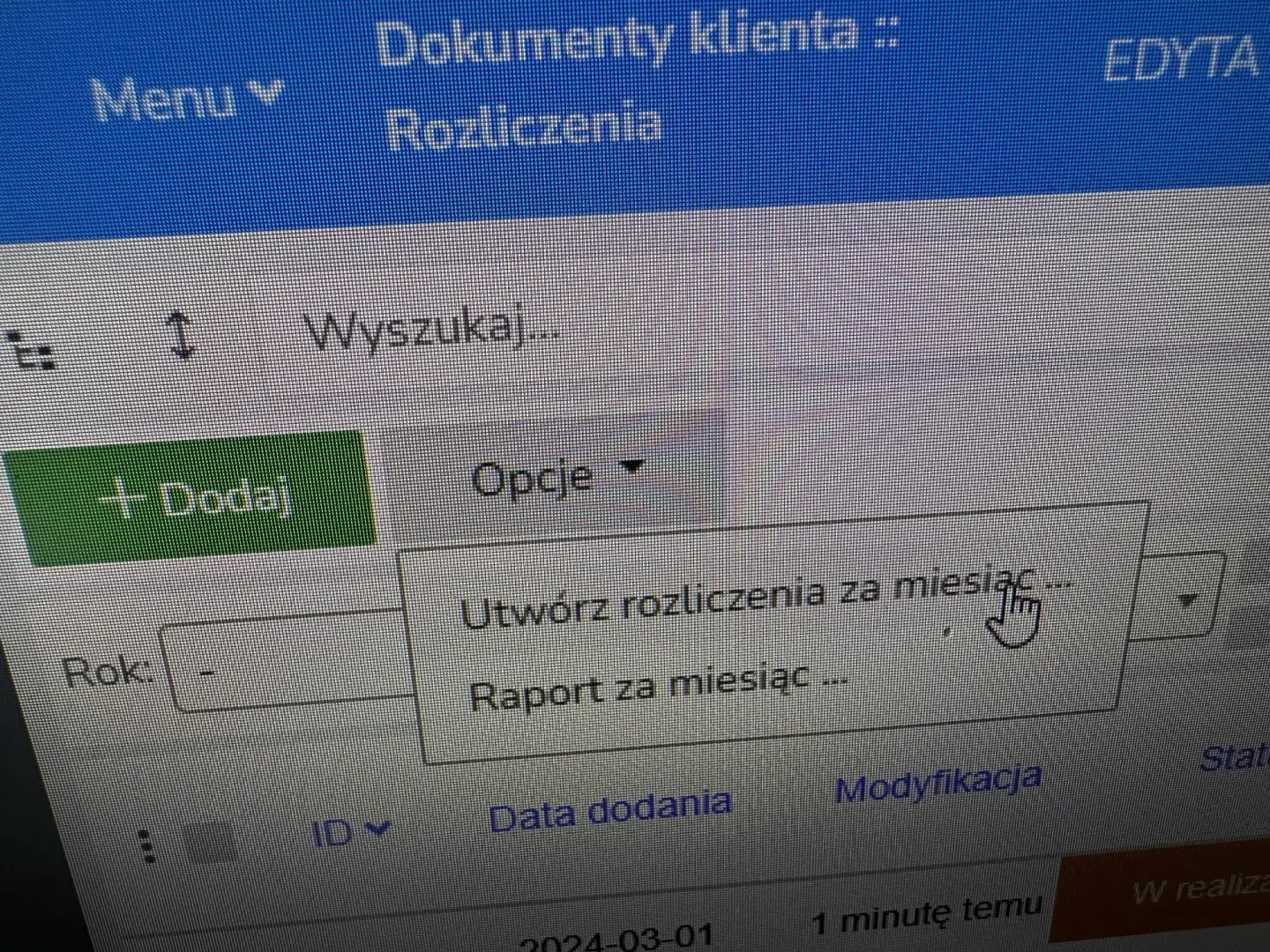 MODUŁ ROZLICZEŃ W KANCELARII