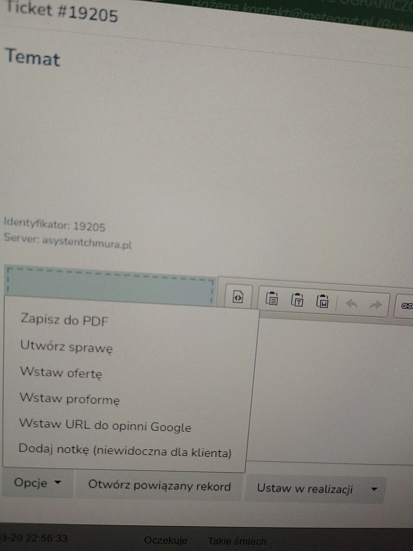 TICKET – POWIĄZANIE