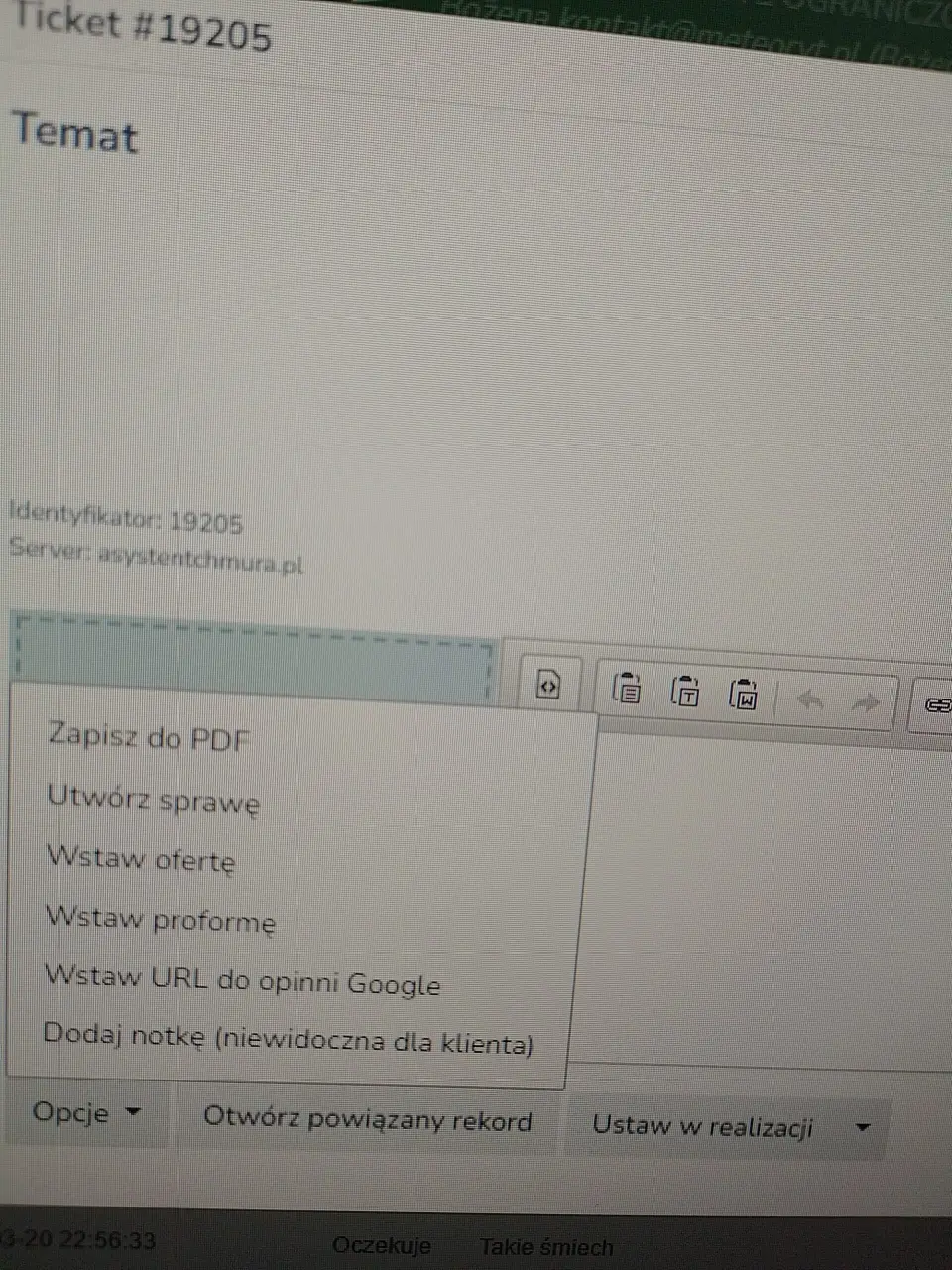 TICKET – POWIĄZANIE