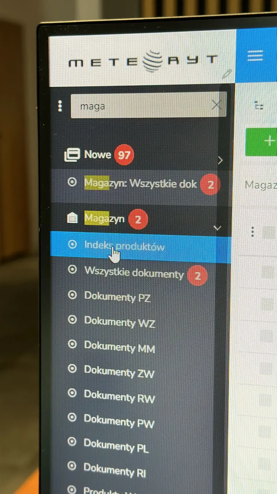 MODUŁ MAGAZYNOWY W PANELU KLIENTA