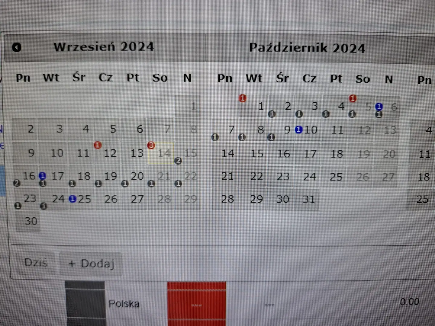KOLORY W KALENDARZU