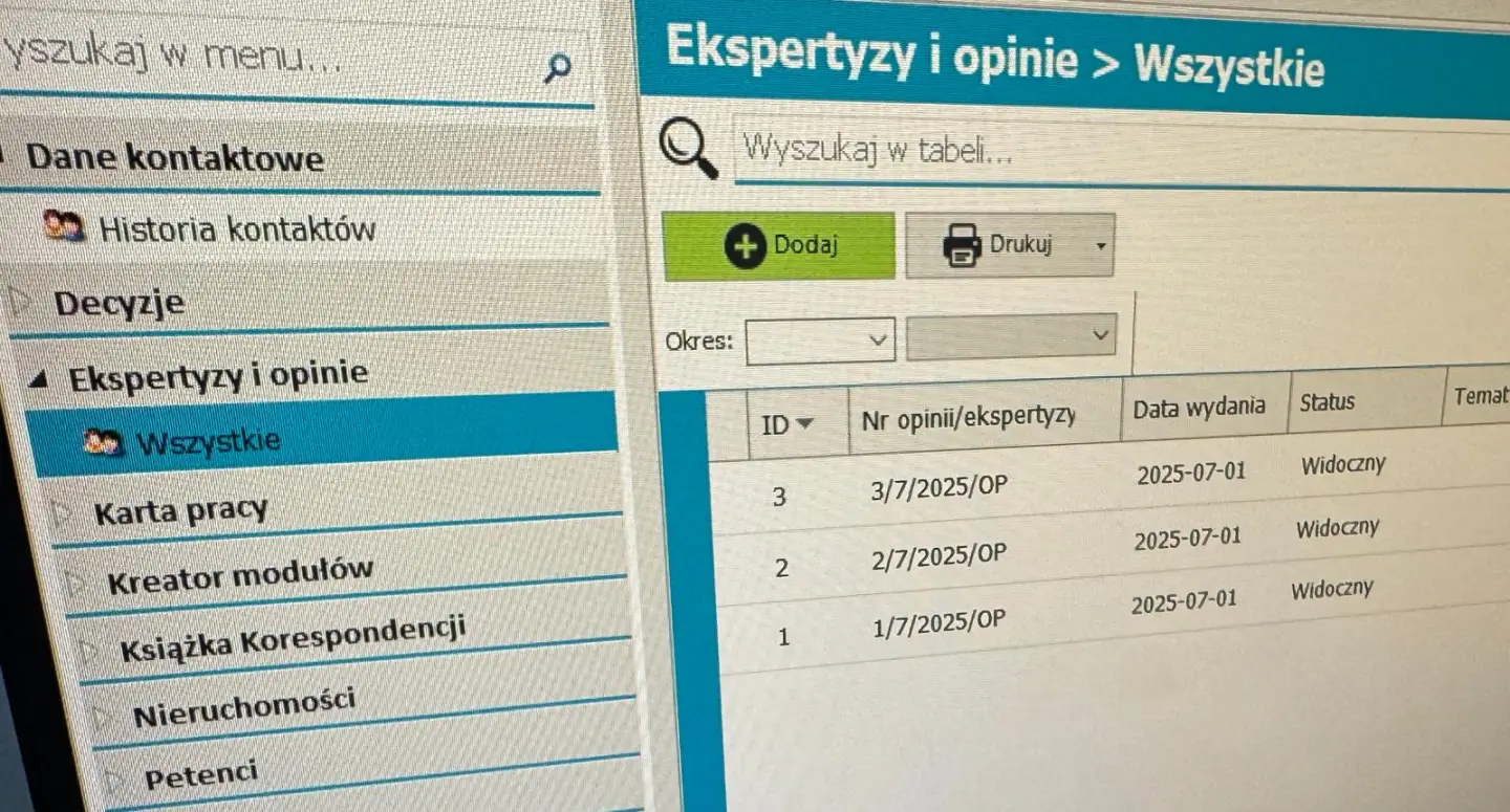 REJESTR WNIOSKÓW I DECYZJI