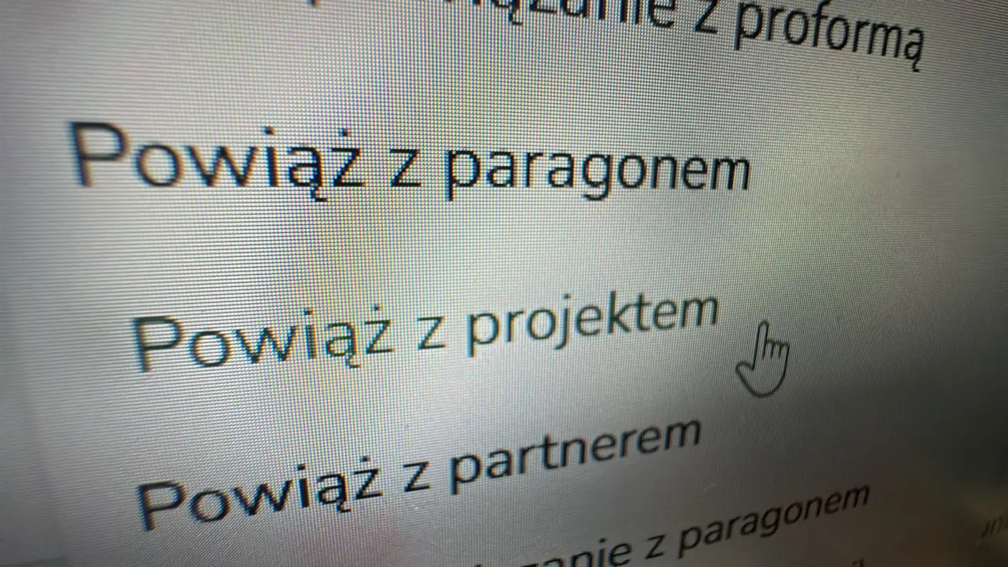 POWIĄŻ FAKTURĘ Z PROJEKTEM JEDNYM KLIKNIĘCIEM