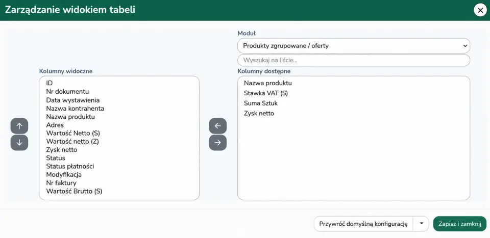 AUTOMATYCZNE WYLICZANIE ZYSKU W OFERTACH