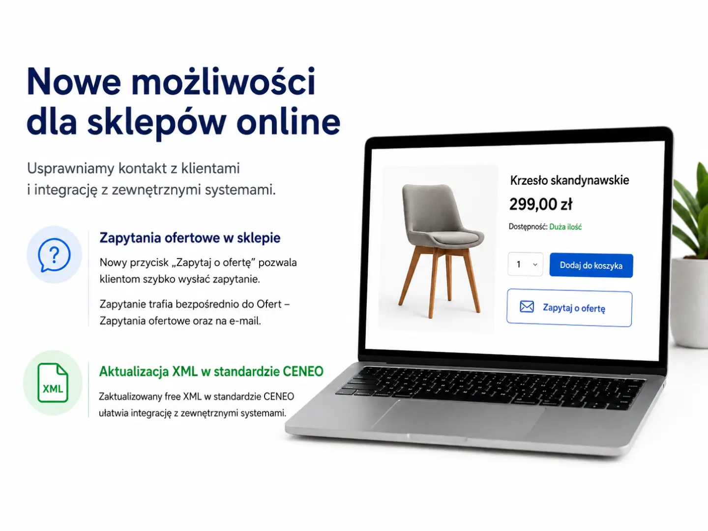 Nowości w Asystent Online: zapytania ofertowe w sklepie i integracja XML Ceneo